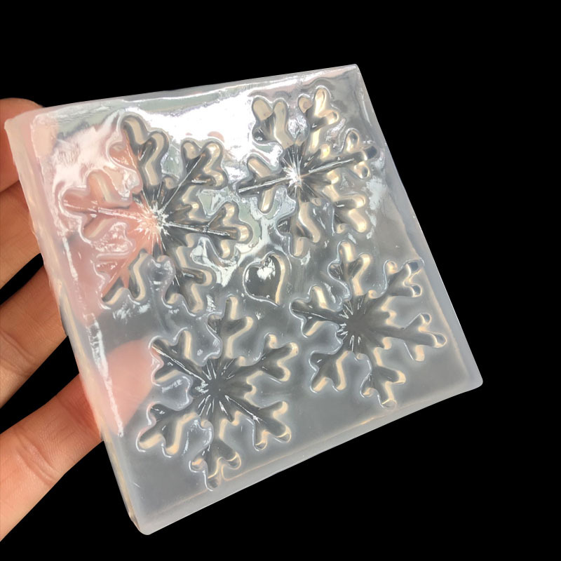 镜面滴胶模具 圣诞节雪花爱心粘土装饰硅胶模具diy水晶滴胶uv胶粘