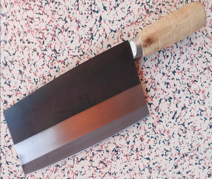 1号治中碳钢菜刀 木柄碳钢菜刀厨用刀厨房刀 碳钢厨师刀 桑刀