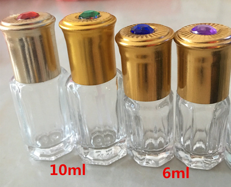 厂家直销 透明八角走珠玻璃瓶 3ml-12ml香水滚珠瓶 八角滚珠瓶
