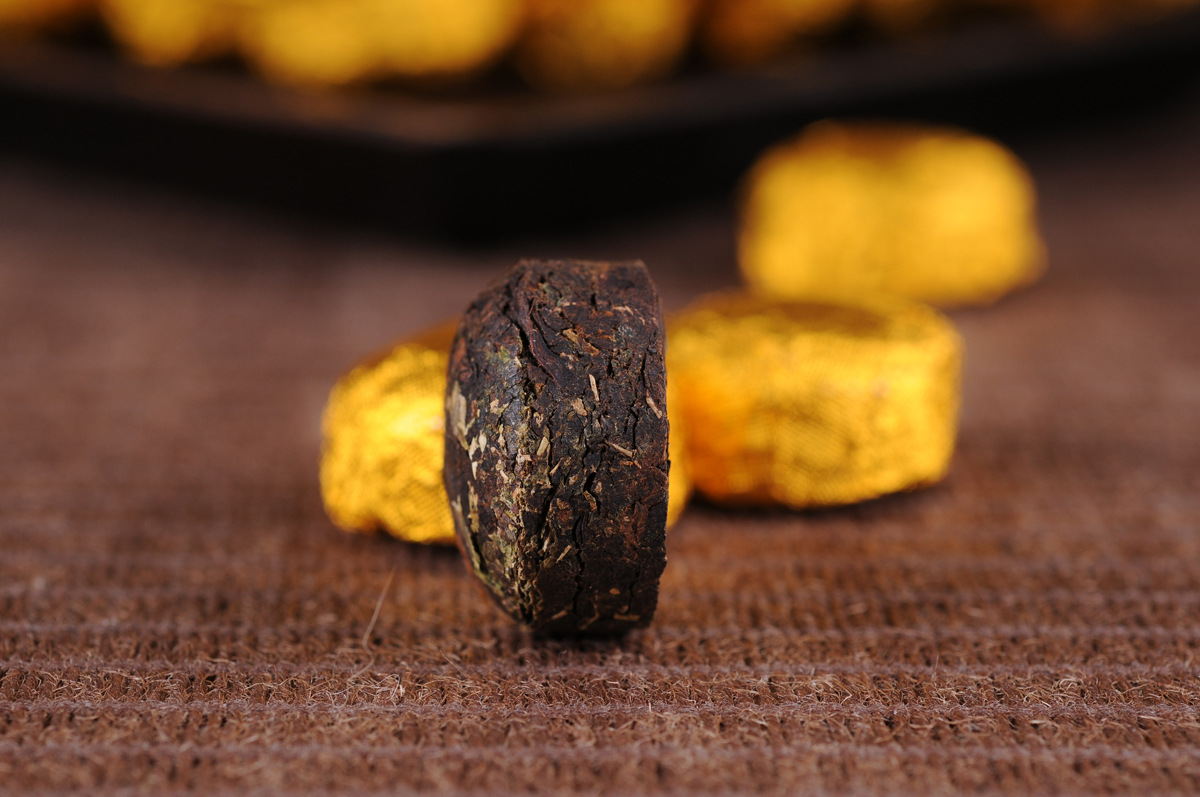 大量批发云南普洱茶叶糯香小金沱 (金锡) 熟茶 迷你小沱茶500克