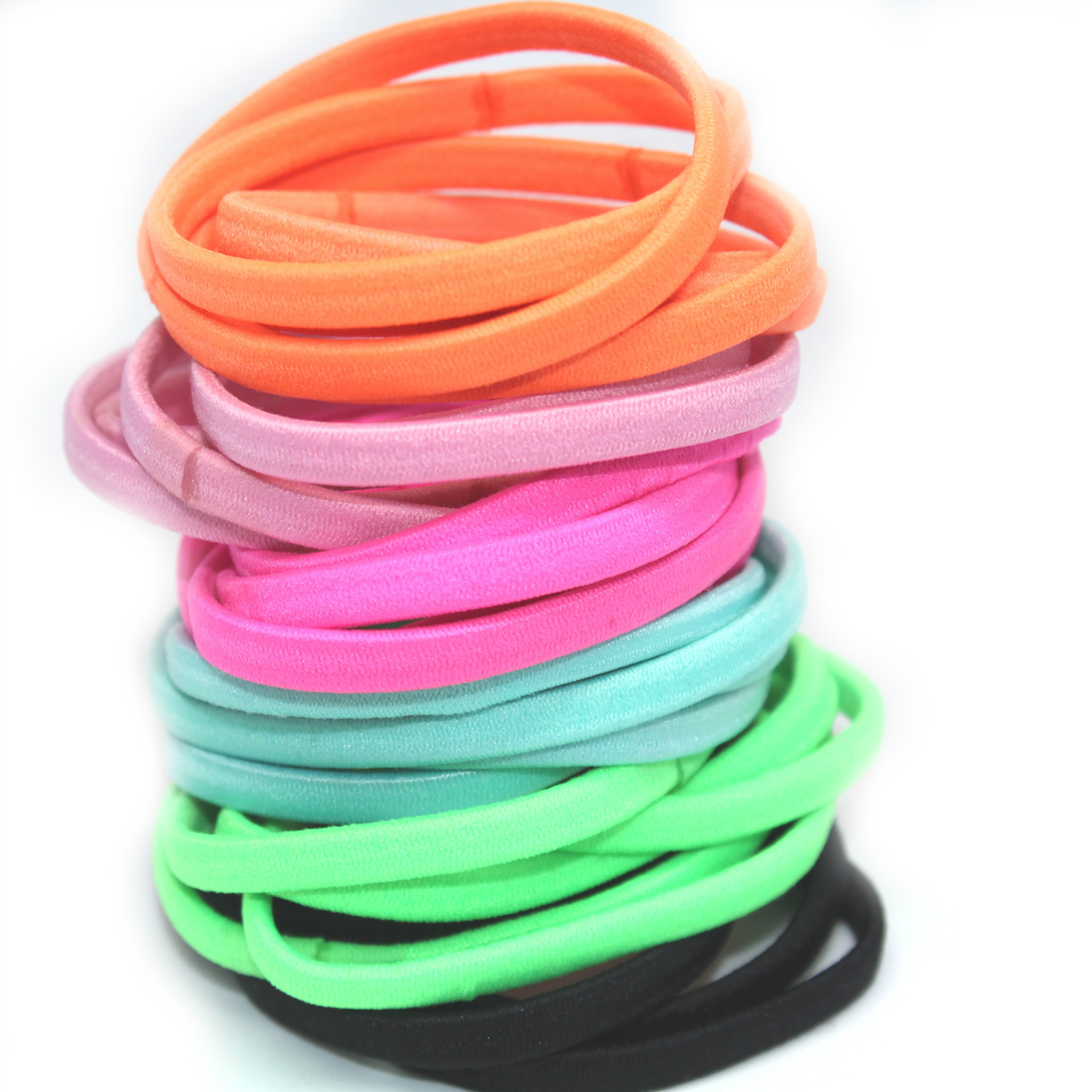 韩版高弹力基本款无接缝5mm宽扁皮筋糖果色发圈发饰头绳扎头发女