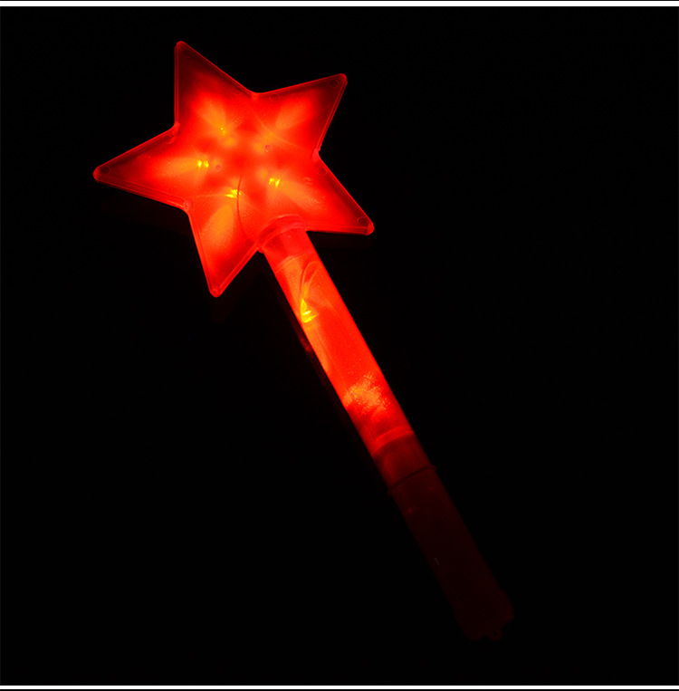 发光平板五角星 大号闪光五角星闪光棒七彩荧光棒演唱会棒子批发