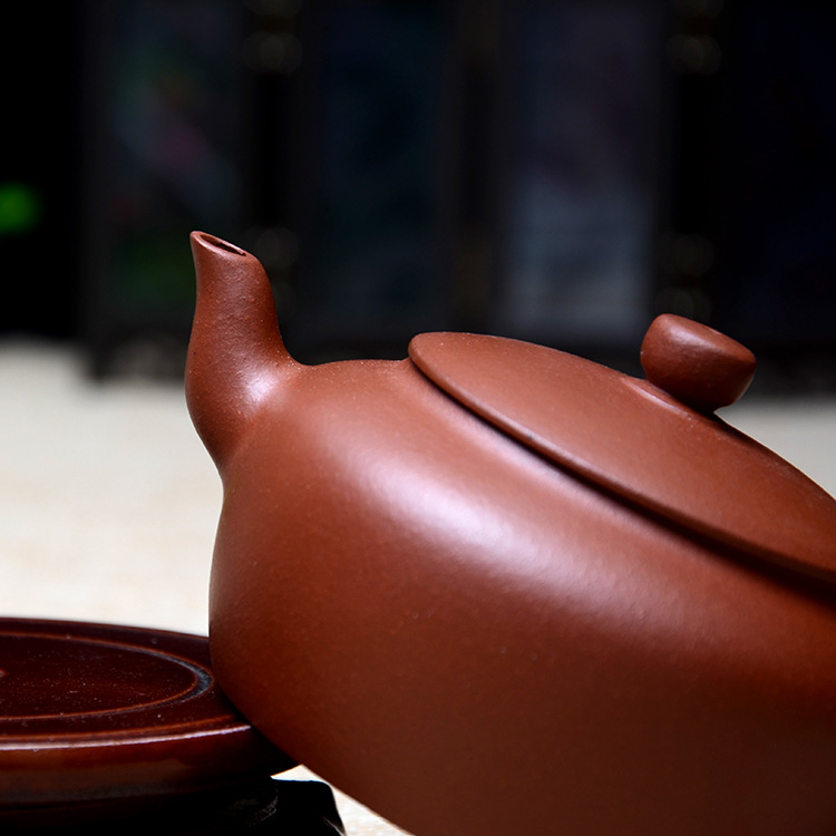 宜兴纯手工名家紫砂壶一手壶 茶壶茶具 红皮龙红泥精品紫砂.