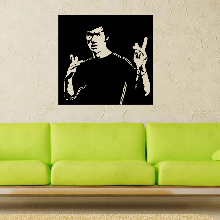 2723武术神话 李小龙创意墙贴纸 家居电视背景墙贴画厂家批发定制