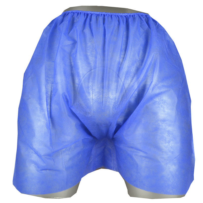 一次性内裤加厚按摩足浴店男士平角裤泡澡无纺布蓝色裤衩桑拿短裤
