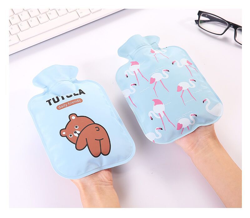 卡通彩印涤纶布注水式热水袋加棉冬季保暖手宝充水暖水袋加热水