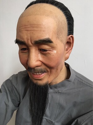 清朝人物蜡像 老头蜡像 真人大小蜡像雕塑 古代夫子蜡像