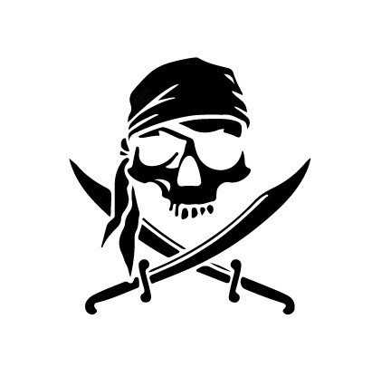 外贸pirate skull镭射车贴 加勒比海盗车贴海盗标志骷髅头车贴纸