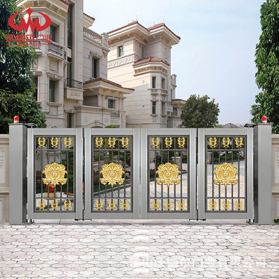 沃德尔钢艺别墅门农村围墙院子大门双开不锈钢门欧式花园防盗门