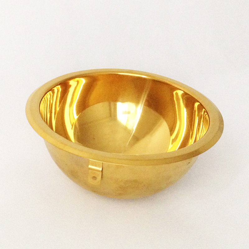 高档镀金色房车水槽游艇会所吧台土豪金圆形洗手盆迷你金色小单槽