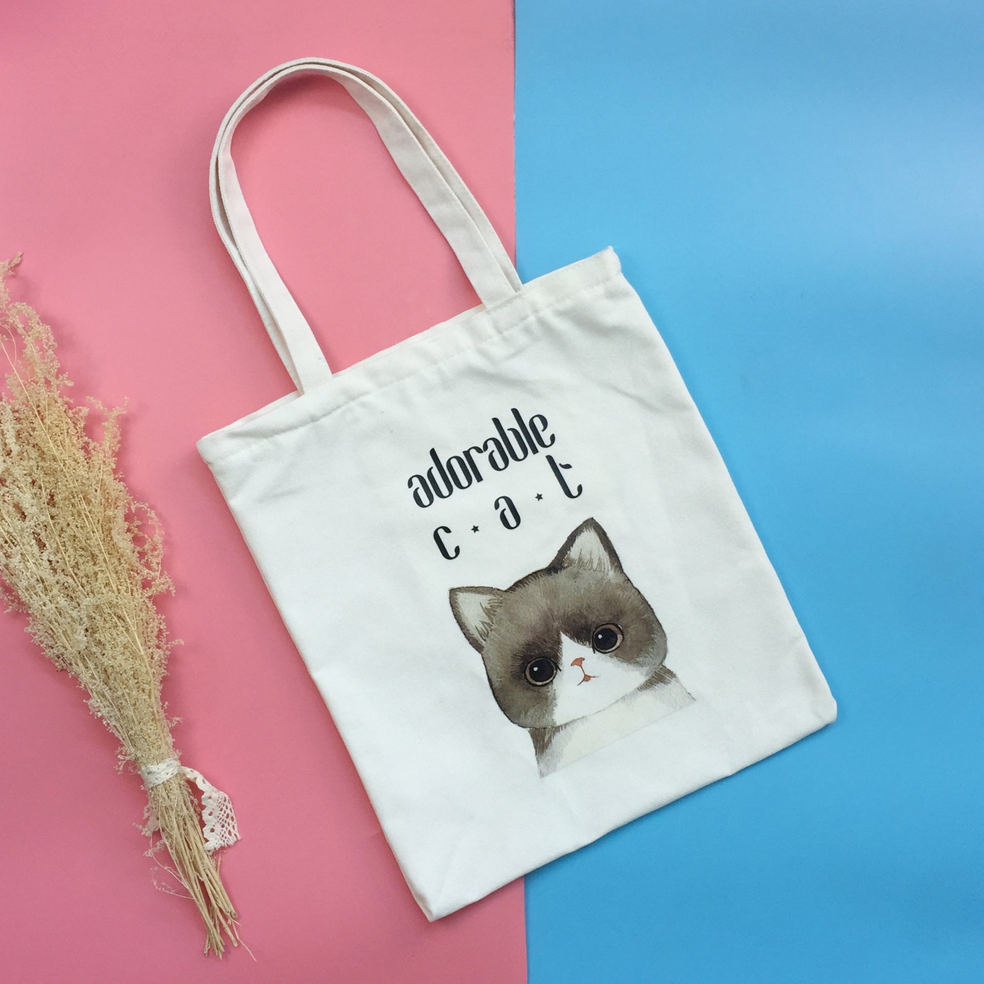 批发学生清新可爱帆布包帆布袋女士手提包购物袋一件代发