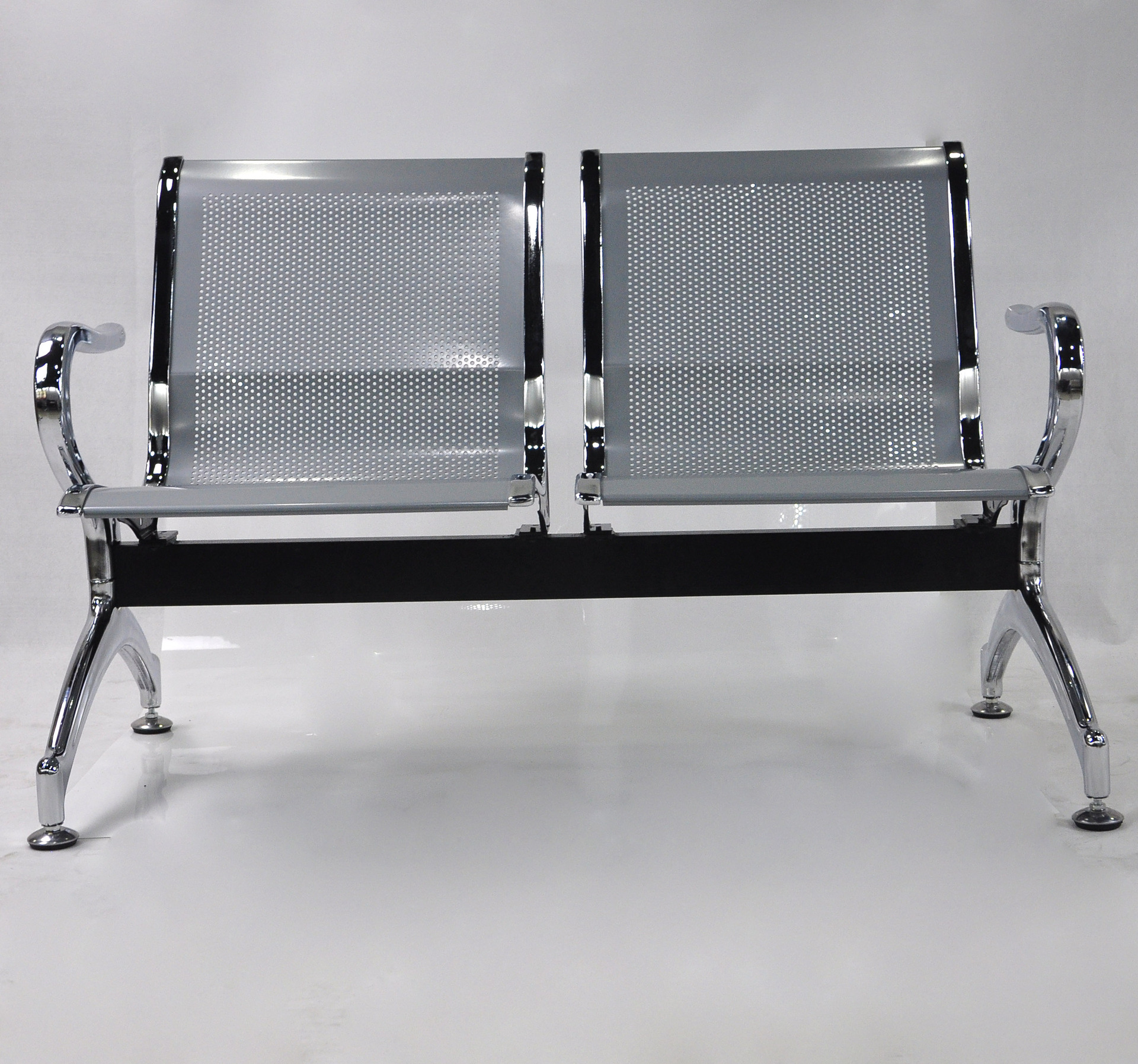 厂家直销 中款二位钢制机场椅,公共排椅,医院等候椅特价-银灰色