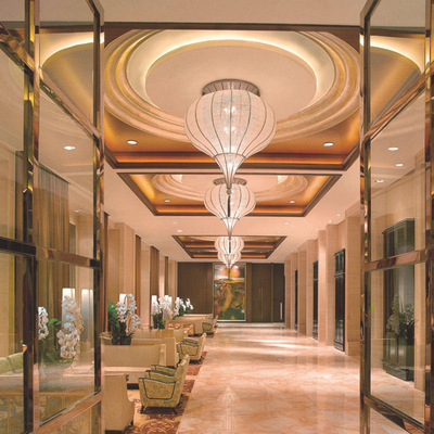 酒店大堂会所别墅led工程灯 大气水晶吊灯大堂灯非标定制