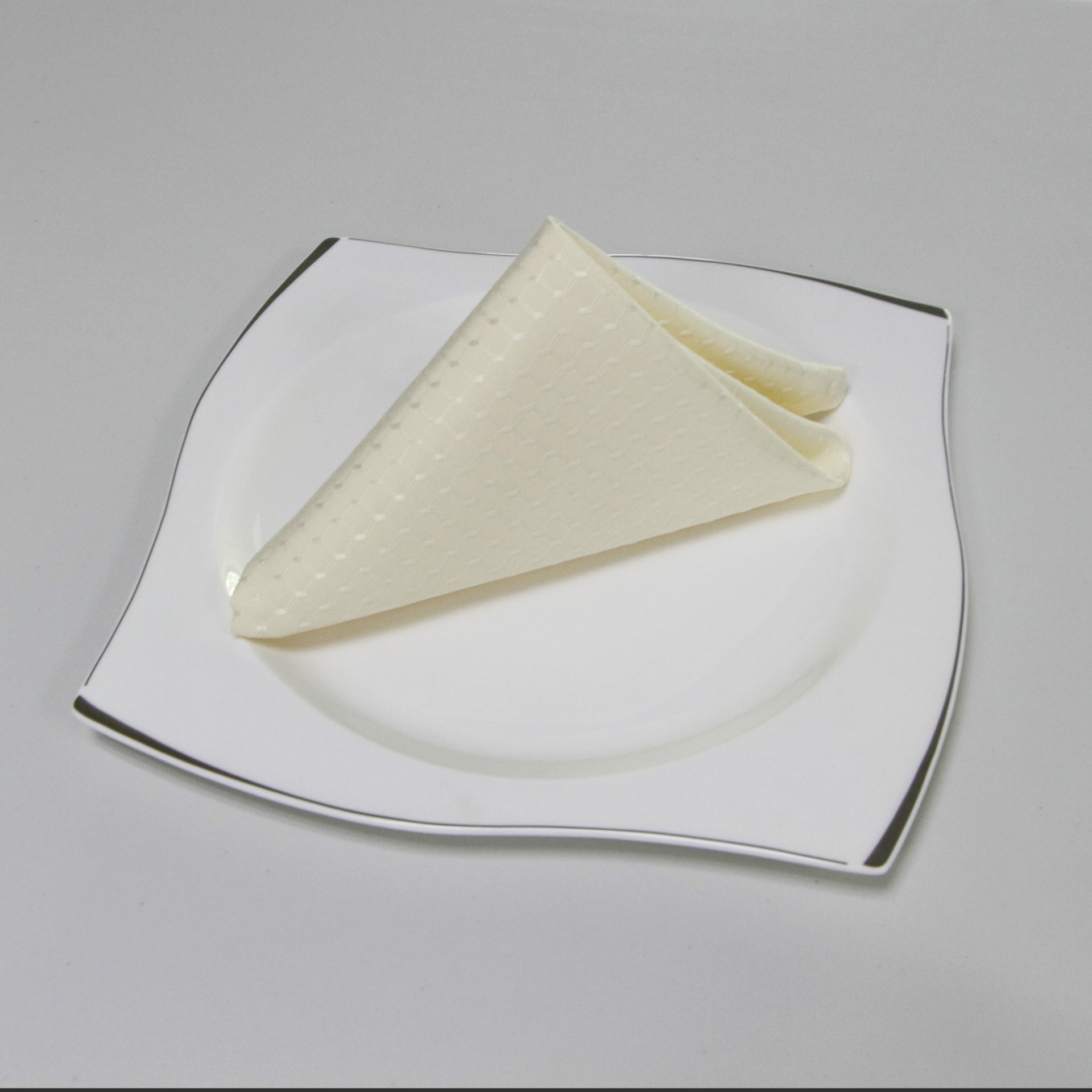 星级酒店西餐厅纯色涤纶全涤口布西餐巾毛定做批发餐巾华夫格