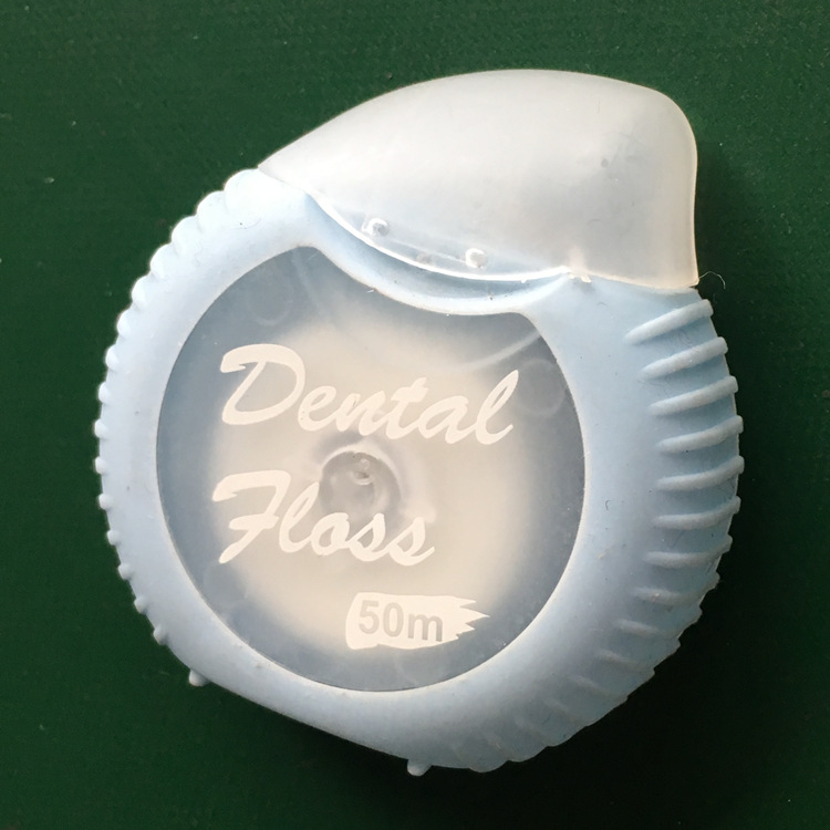 Polyester Flat Floss Dental Floss Box Disposable Micro Wax Hairline Rule Portable Plastic Box 50M Floss Roll Tooth Coil