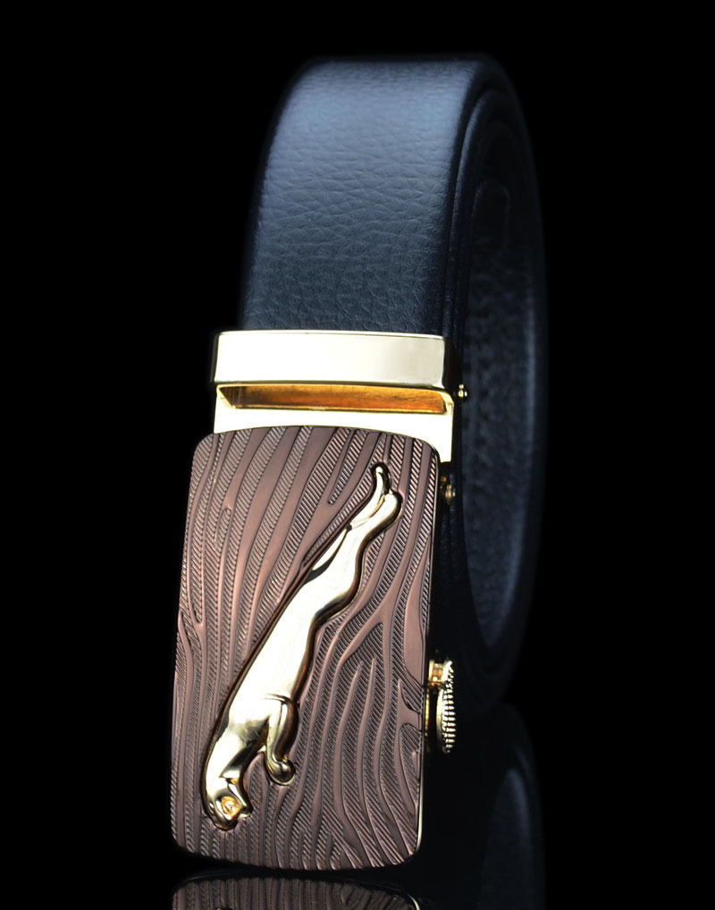 工厂批发豹子皮带男士真皮头层牛皮自动扣皮带青年正装 一件批发