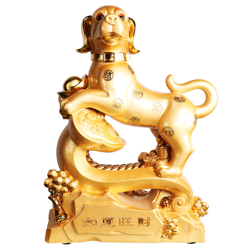树脂工艺品大招财狗生肖狗年摆件公司风水摆设开业乔迁庆典送礼品