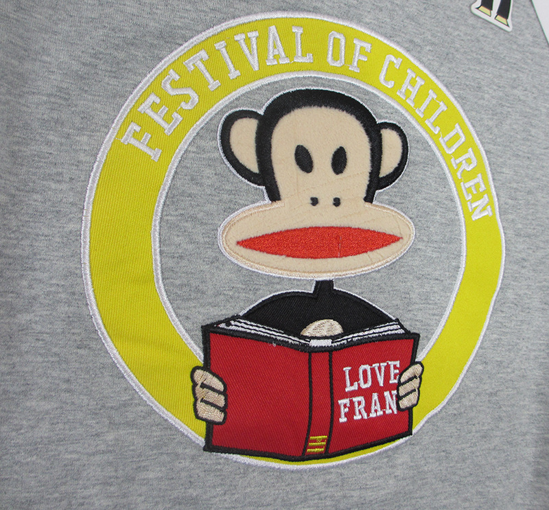 2017年春季新款大嘴巴猴女士套装 书本刺绣奥戴尔毛圈棉卫衣卫裤