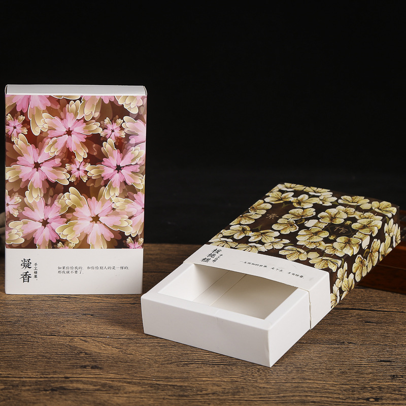 Color Printing Advertising Gift Set Paper Box Cowhide White Card Drawer Color Box Cosmetic Packaging Box Tea Gift Box