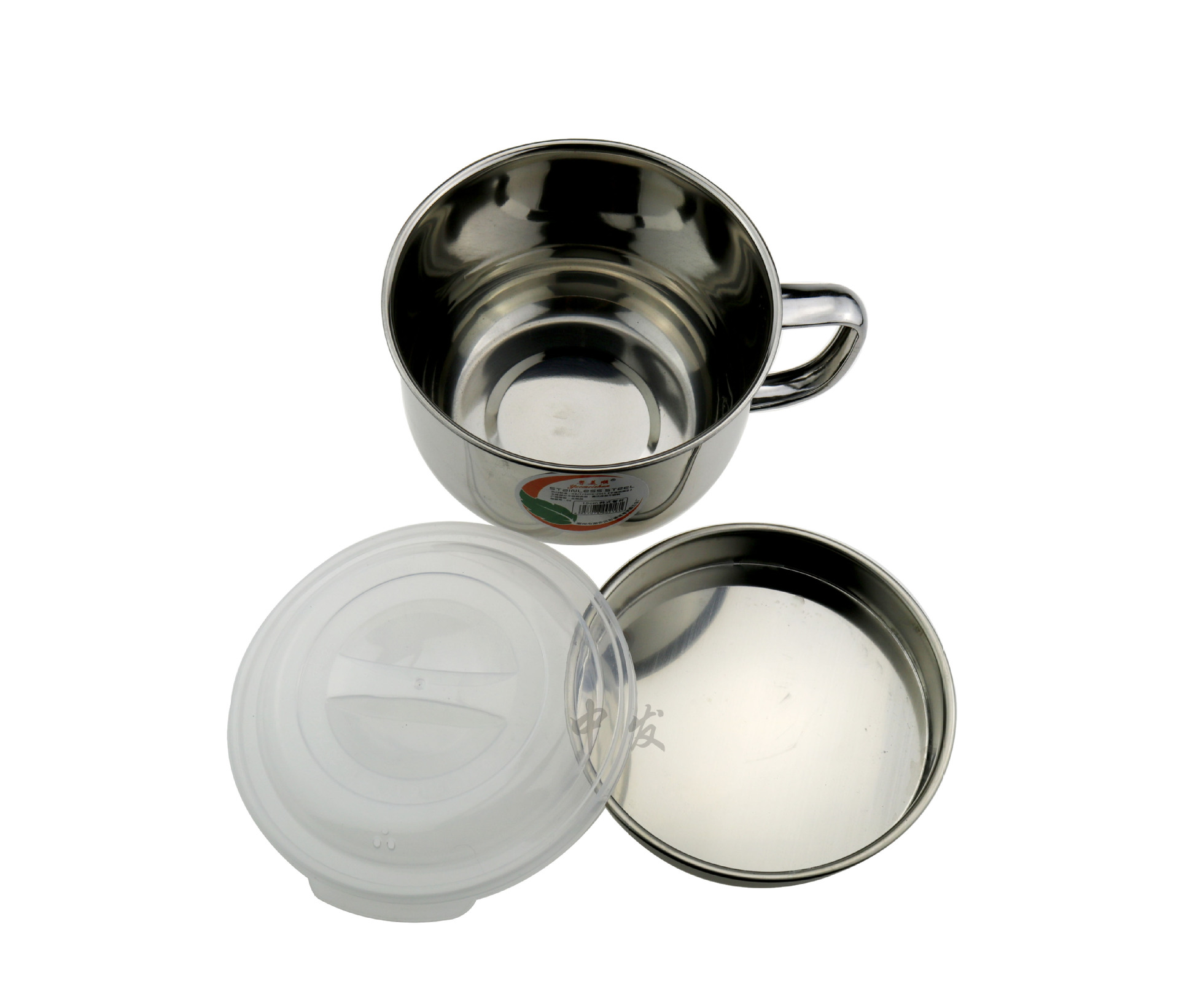 不锈钢无磁快餐杯 韩式泡面杯泡面碗 密封防溢单柄饭盒 餐杯15cm