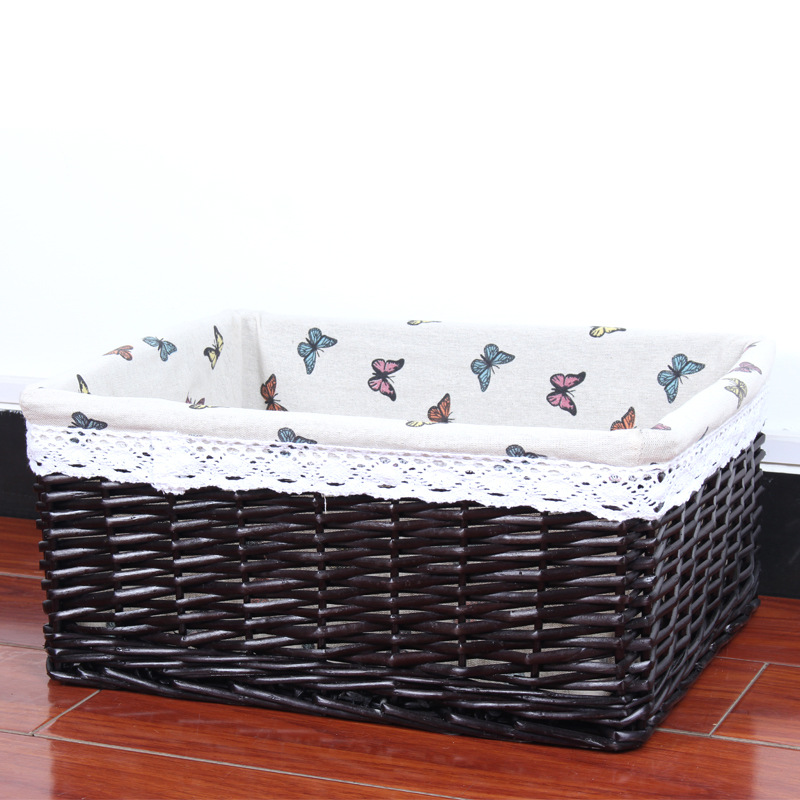 Organizing Household Supplies Wicker Storage Basket Supermarket Display Basket Hand-Woven Rattan Storage Basket Rattan Basket