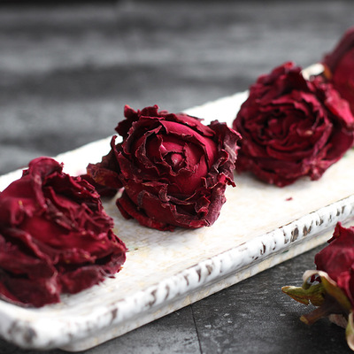 墨红玫瑰干花 烘烤干墨红玫瑰 重瓣玫瑰 食用玫瑰花 云南玫瑰花茶