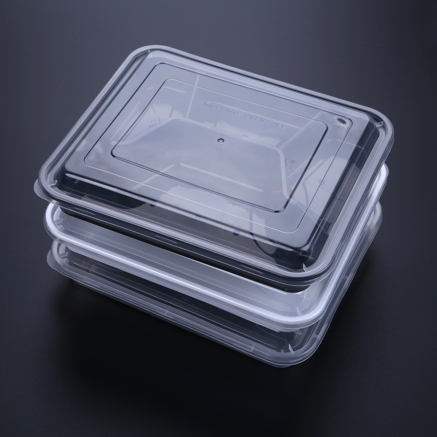 厂家直销四格饭盒 一次性外卖打包盒密封加厚透明黑色白色便当盒