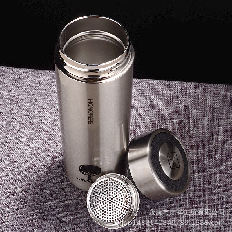 本色不锈钢保温杯可定制logo刻字