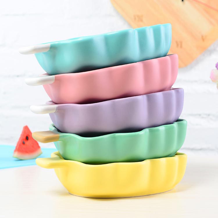 Creative Children Ceramic Bowl Fruit Snack Bowl Cute Dessert Bowl Christmas Tree Baking Baking Bowl Dim Sum Dish Baking Pan