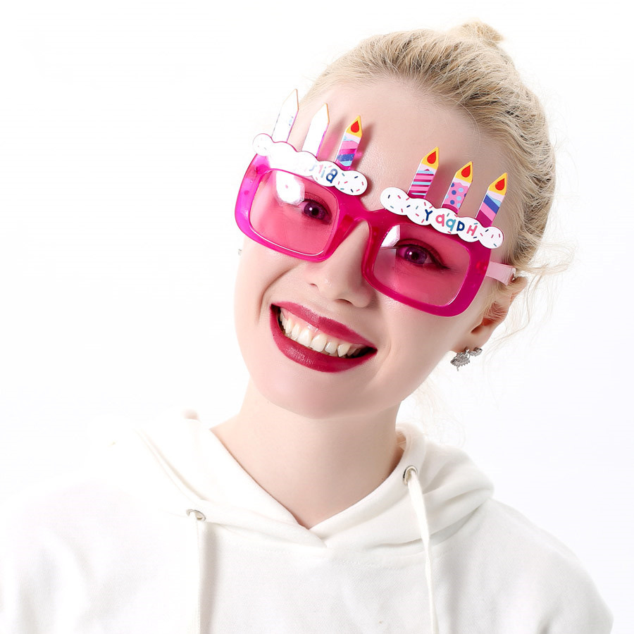 生日快乐蛋糕搞怪眼镜礼物搞笑玩具happy birthday派对自拍道具