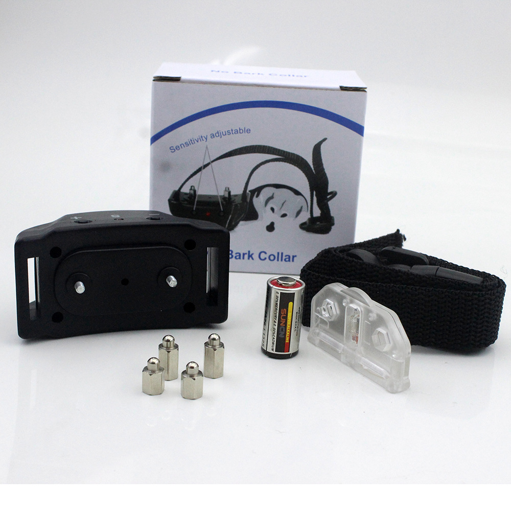 外贸电池款电击宠物止吠器全自动点击狗狗电击项圈止叫器防狗叫