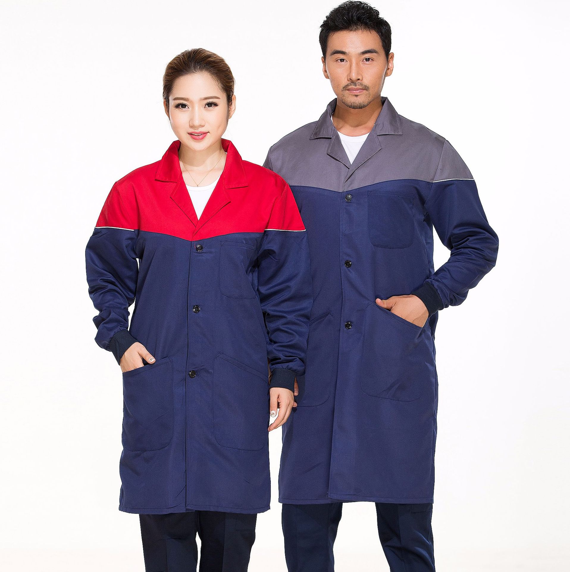 大褂工作服长款搬运服蓝大褂子劳保服车间仓库防尘罩衣成人大褂