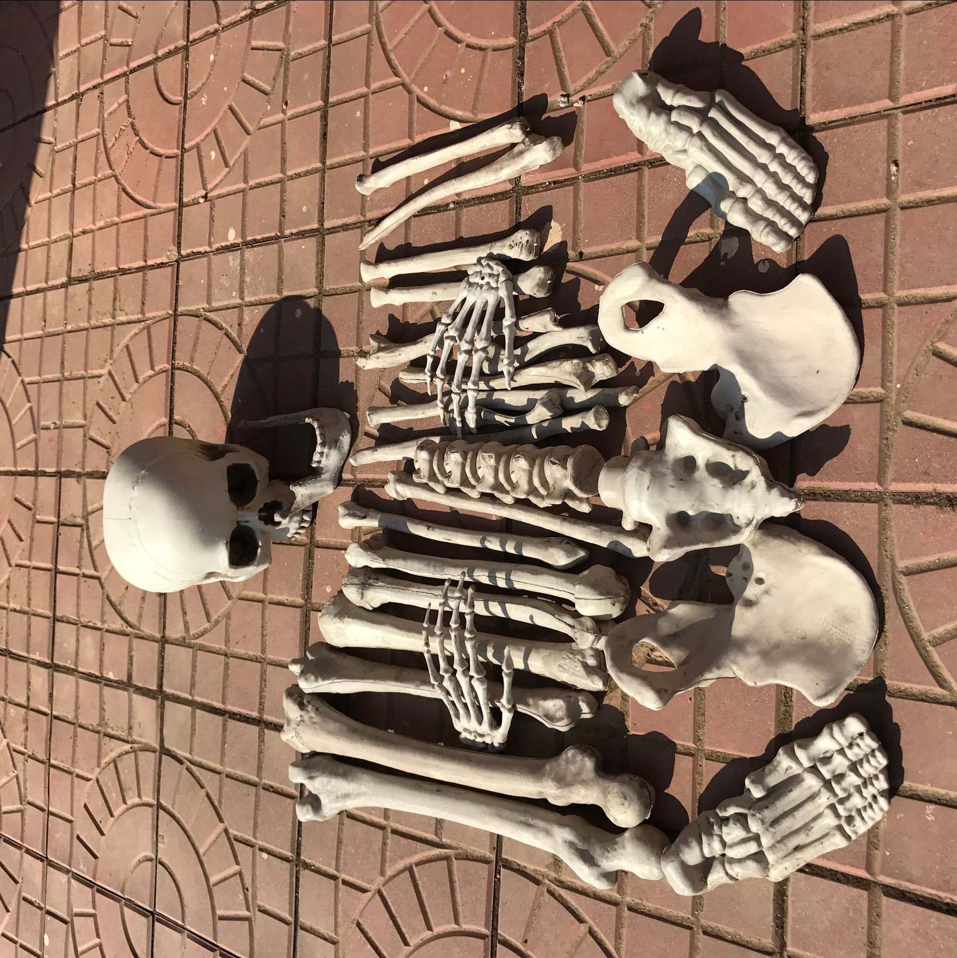 万圣节鬼屋密室酒吧派对恐怖装饰道具碎骨头包骷髅骨架批发