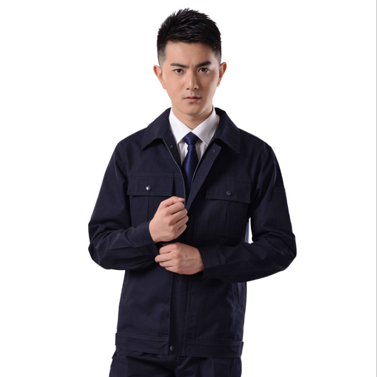钲兴服饰厂家春秋季男士工作服套装订制轻薄款工作服长袖工装厂服
