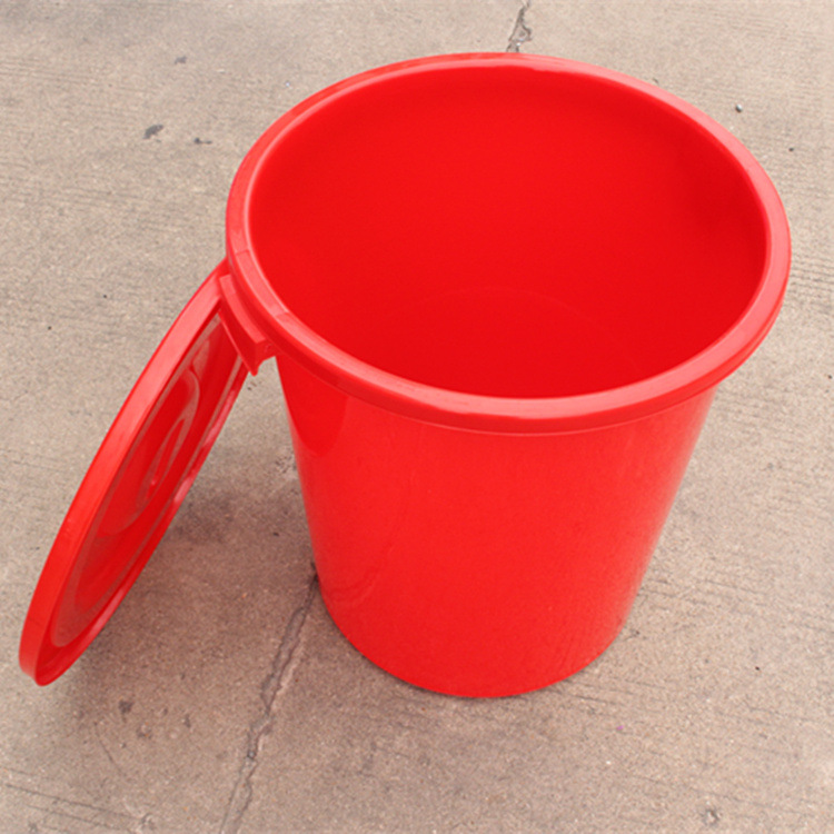 供应浙江塑料水桶家用水缸大号圆形蓄水缸白色储水桶带盖子100l