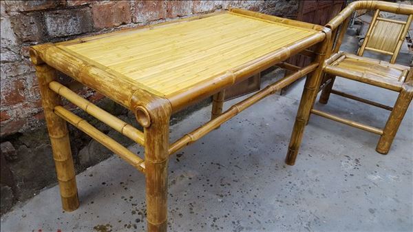 包邮原竹家具加固竹片茶桌竹桌子竹餐台休闲园桌椅凹面餐桌田园