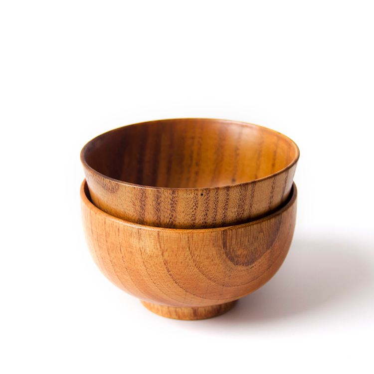 日式新品木碗批发酸枣木老漆圆口碗家庭使用汤碗酒店饭碗厂家直销