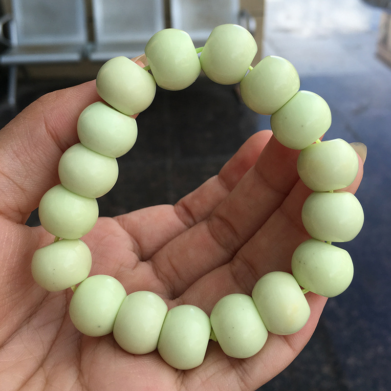 2017新款天然柠檬松石手链 11*15mm 一条63克11*14mm一条74克批发