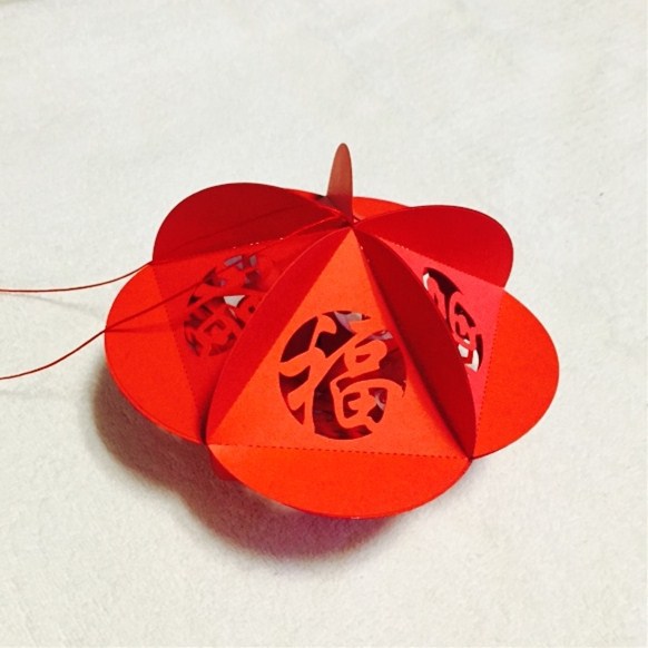 厂家批发纸灯笼祥福纸质灯笼diy手工灯笼材料包节日装饰