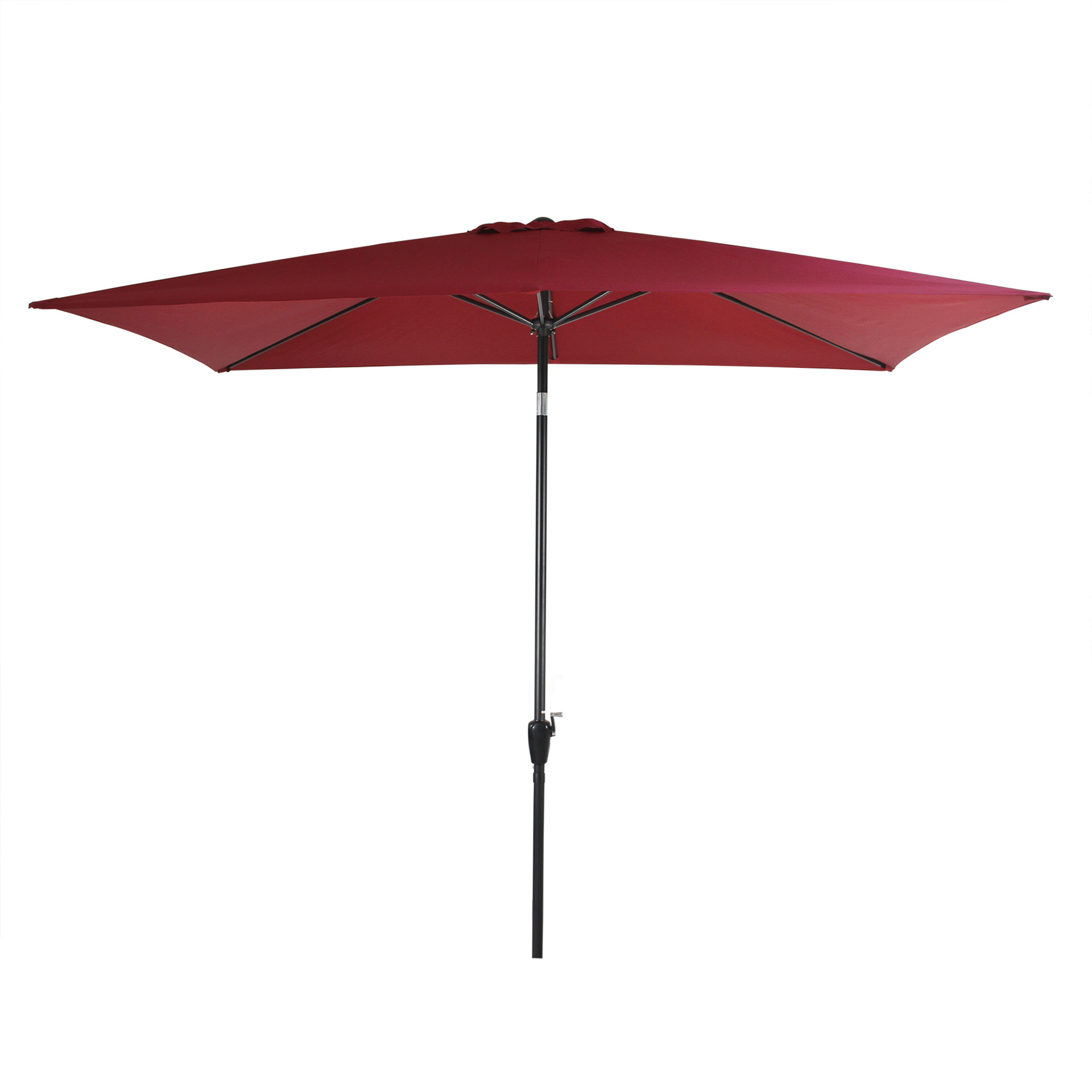 爆款2乘3米方形摇手伞 可弯折庭院伞 防雨防紫外线岗亭撑杆伞