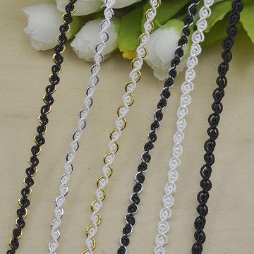 曲边花边 车线花边 s型花边带 打圈珠型花边带  p092