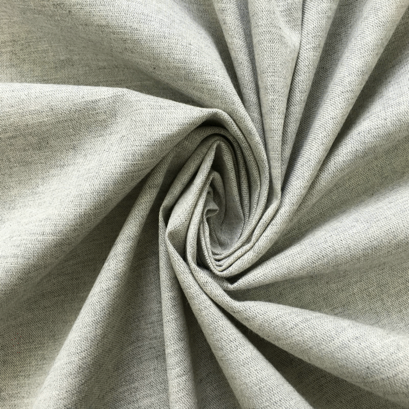 厂家供应 针织全棉色纺麻灰双面棉毛布面料 针织棉毛布健康布面料