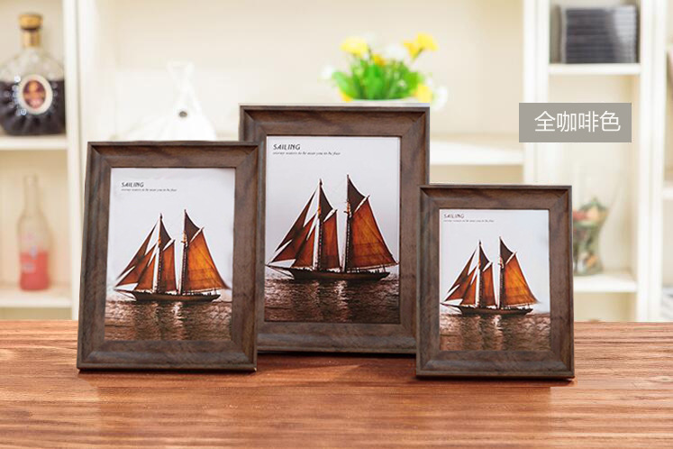 定制北欧式相框ps相框6寸7寸8寸木纹色摆台相框画框批发定做