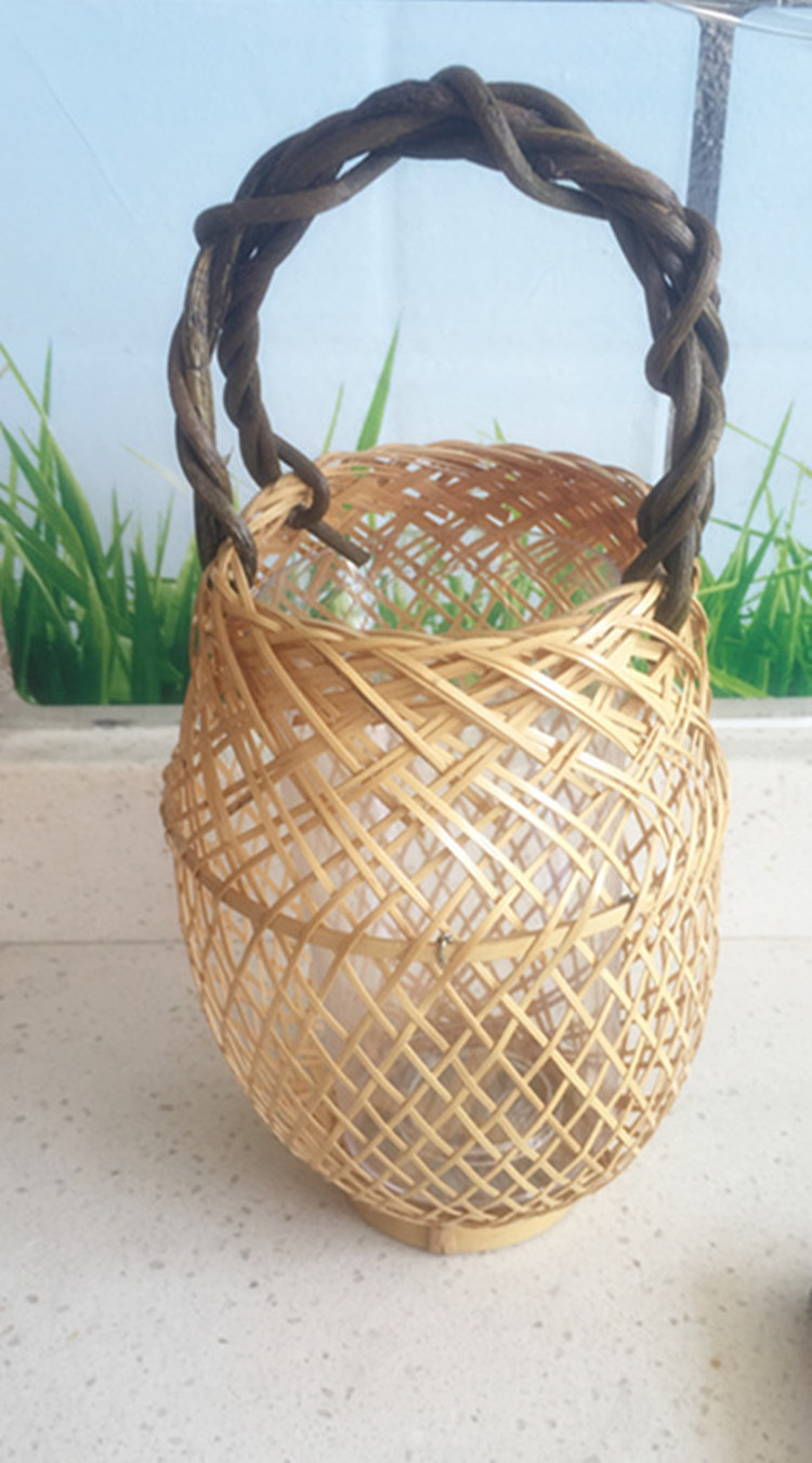 竹花篮竹花器竹篮竹制品装饰品花瓶插花花道出口日本厂家直销