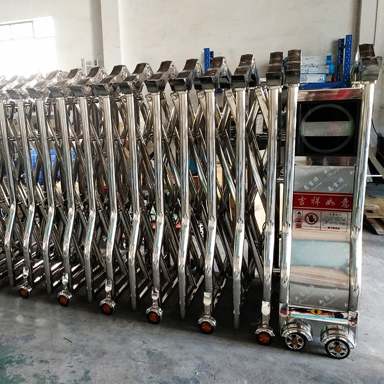 别墅伸缩门自动遥控电动门工厂大门 小区不锈钢折叠式伸缩防盗门