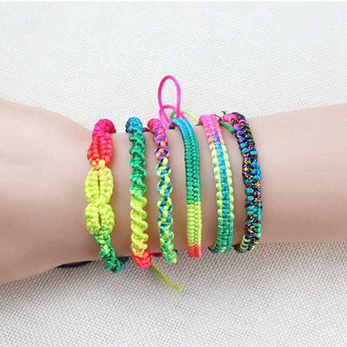 端午节五彩绳手链批发五月节手绳五彩线扭纹麻花款手链饰品三生绳