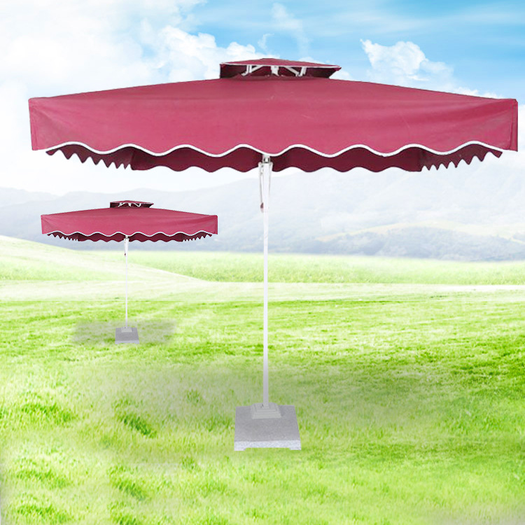 侧边四方双顶单边伞 遮阳岗亭伞 广告单边庭院伞 3*3米太阳伞