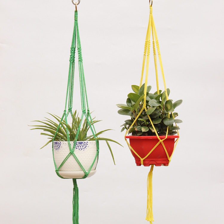 棉绳花盆网兜悬挂器吊篮吊篮网兜挂绳手工编织植物花盆网兜