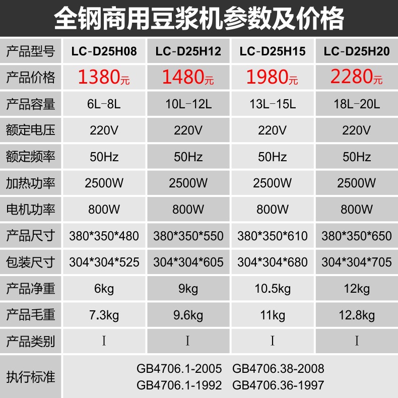 乐创20l升全钢全自动商用豆浆机超大容量型五谷现磨渣浆分离