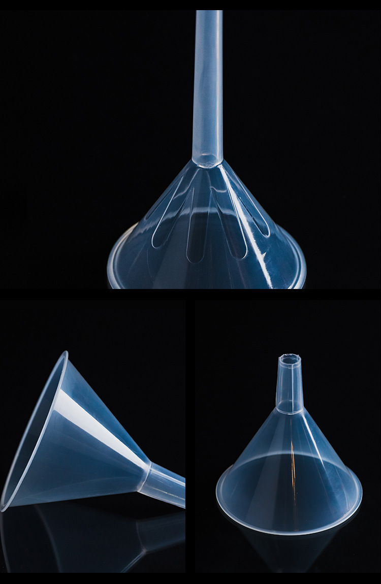 漏斗90mm加厚塑料漏斗 透明锥形漏斗 耐高温三角漏斗 塑料漏斗